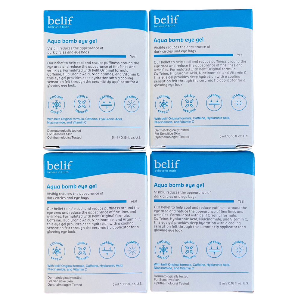 Belif Aqua Bomb Eye Gel 0.16 oz / 5mL Travel Mini Set NIB - Set of 4